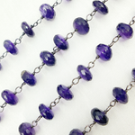 Load image into Gallery viewer, Amethyst Oxidized 925 Sterling Silver Wire Chain. AME12
