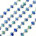Load image into Gallery viewer, Azurite Malachite Oxidized Wire Chain. AZM3