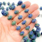 Load image into Gallery viewer, Azurite Malachite Oxidized Wire Chain. AZM3