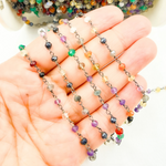 Load image into Gallery viewer, Multi Gemstone Oxidized Wire Chain