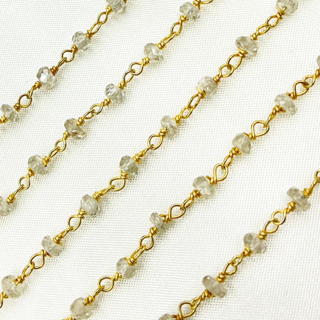 Natural Zircon Gold Plated Wire Chain. NZ3