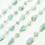 Load image into Gallery viewer, Larimar Gold Plated Wire Chain.