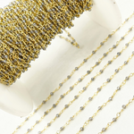 Load image into Gallery viewer, Coated Grey Moonstone Gold Plated Wire Chain. CMS62