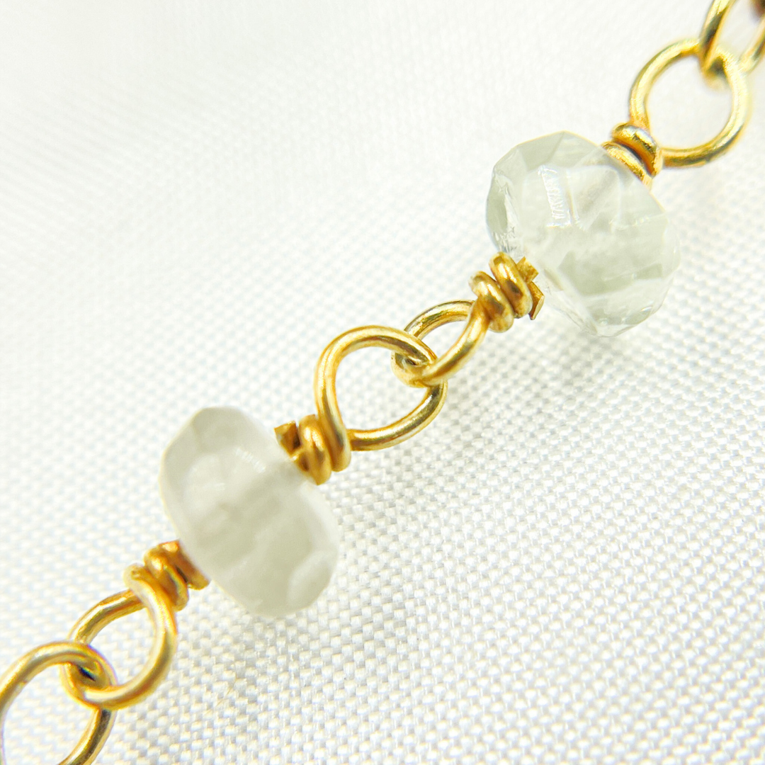 Green Amethyst Gold Plated Wire Chain. GME1
