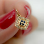 Load image into Gallery viewer, GDP387. 14K Solid Gold Diamond Charm with Gemstones