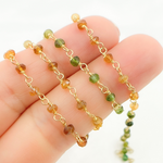 Load image into Gallery viewer, Tourmaline Wire Wrap Chain.