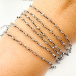 Load image into Gallery viewer, Coated Labradorite Oxidized Wire Chain. CLB28