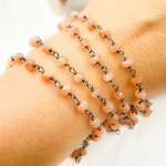 Load image into Gallery viewer, Sunstone Smooth Oxidized Wire Chain. SNS7