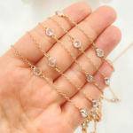 Load image into Gallery viewer, Cubic Zirconia Round Shape Connected Chain. CZ62