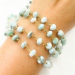 Load image into Gallery viewer, Larimar Gold Plated Wire Chain.