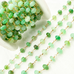 Load image into Gallery viewer, Chrysoprase Smooth Gold Plated Wire Chain. CHR20
