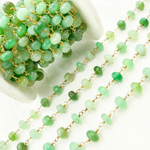 Load image into Gallery viewer, Chrysoprase Smooth Gold Plated Wire Chain. CHR20