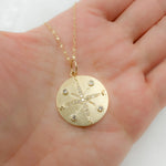 Load image into Gallery viewer, 14k Solid Gold Diamond Medallion Compass Charm. GDP291