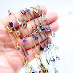 Load image into Gallery viewer, Multi Gemstone Mix Shape Dangle Wire Chain. MGS10
