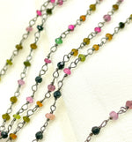 Load image into Gallery viewer, Multi Tourmaline Wire Wrap Chain. MTO8