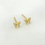 Load image into Gallery viewer, 14k Solid Gold Diamond Butterfly Stud Earrings. ER412615Y
