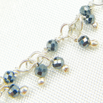 Load image into Gallery viewer, Hematite Cluster Dangle 925 Sterling Silver Wire Chain. HEM3