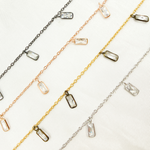 Load image into Gallery viewer, Cubic Zirconia Rectangle Shape Dangle Chain.