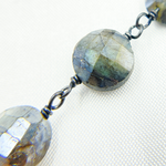 Load image into Gallery viewer, Coated Labradorite Coin Shape Oxidized Wire Chain. CLB56