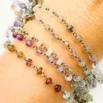 Load image into Gallery viewer, Multi Sapphire Ombre Oxidized Wire Chain. MSA14