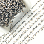 Load image into Gallery viewer, Coated Peach Moonstone Cluster Dangle Oxidized Wire Chain. CMS91