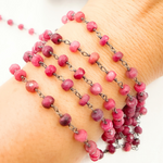 Load image into Gallery viewer, Dyed Ruby Oxidized Wire Chain.