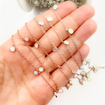 Load image into Gallery viewer, Created White Opal Round Shape Dangle Chain. CWO8