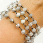 Load image into Gallery viewer, Coated Siloni Moonstone Oxidized Wire Chain. CMS83