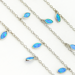 Load image into Gallery viewer, Created Blue Opal Marquise Shape Dangle Chain. CBO3

