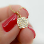 Load image into Gallery viewer, GDP368. 14K Solid Gold with Diamond Square Charm