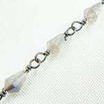 Load image into Gallery viewer, Coated Labradorite Oxidized Wire Chain. CLB58