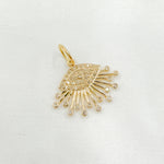 Load image into Gallery viewer, 14k Solid Gold Diamond and Gemstones Eye Charm. GDP527