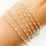 Load image into Gallery viewer, Blue Opal Wire Wrap Chain. BLO1