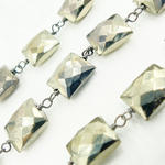 Load image into Gallery viewer, Steel Pyrite Rectangular Shape Oxidized Wire Chain. PYR38