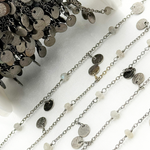 Load image into Gallery viewer, Labradorite and Dangle Disc Oxidized Wire Chain. LAB50