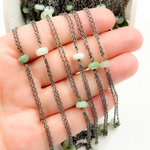 Load image into Gallery viewer, Peruvian Opal Double Oxidized Connected Wire Chain. PO3

