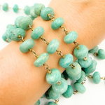 Load image into Gallery viewer, Amazonite Gold Plated Wire Chain. AMZ15