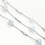Load image into Gallery viewer, Natural Chalcedony & White Topaz Oxidized Connected Wire Chain. PCL6