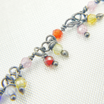 Load image into Gallery viewer, Multi Color CZ Cluster Dangle Oxidized Wire Chain. MCZ5