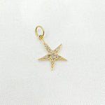 Load image into Gallery viewer, GDP401. 14k Solid Gold Star Diamond Charm