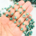 Load image into Gallery viewer, Amazonite Gold Plated Wire Chain. AMZ19