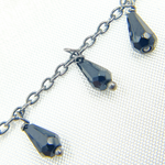 Load image into Gallery viewer, Black Spinel Drop Dangle Oxidized Wire Chain. BSP18