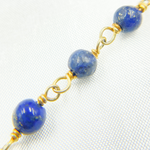Load image into Gallery viewer, Lapis Lazuli Round Shape Gold Plated Wire Chain. LAP12