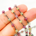 Load image into Gallery viewer, Multi Sapphire Faceted Oxidized Wire Chain. MSA15