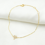 Load image into Gallery viewer, 14k Solid Gold Diamond Heart Bracelet. BR401902Y14DI1
