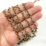 Load image into Gallery viewer, Golden Pyrite Cluster Dangle Oxidized Wire Chain. GPR3