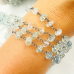 Load image into Gallery viewer, Aquamarine Oxidized Wire Chain. AQU18