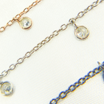 Load image into Gallery viewer, Cubic Zirconia Round 3mm Shape Dangle Chain. CZ9