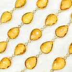 Load image into Gallery viewer, Hydro Quartz Pear Shape Bezel Gold Plated 925 Sterling Silver Wire Chain