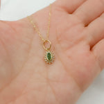 Load image into Gallery viewer, GDP644. 14k Solid Gold Diamond and Gemstone Oval Charm